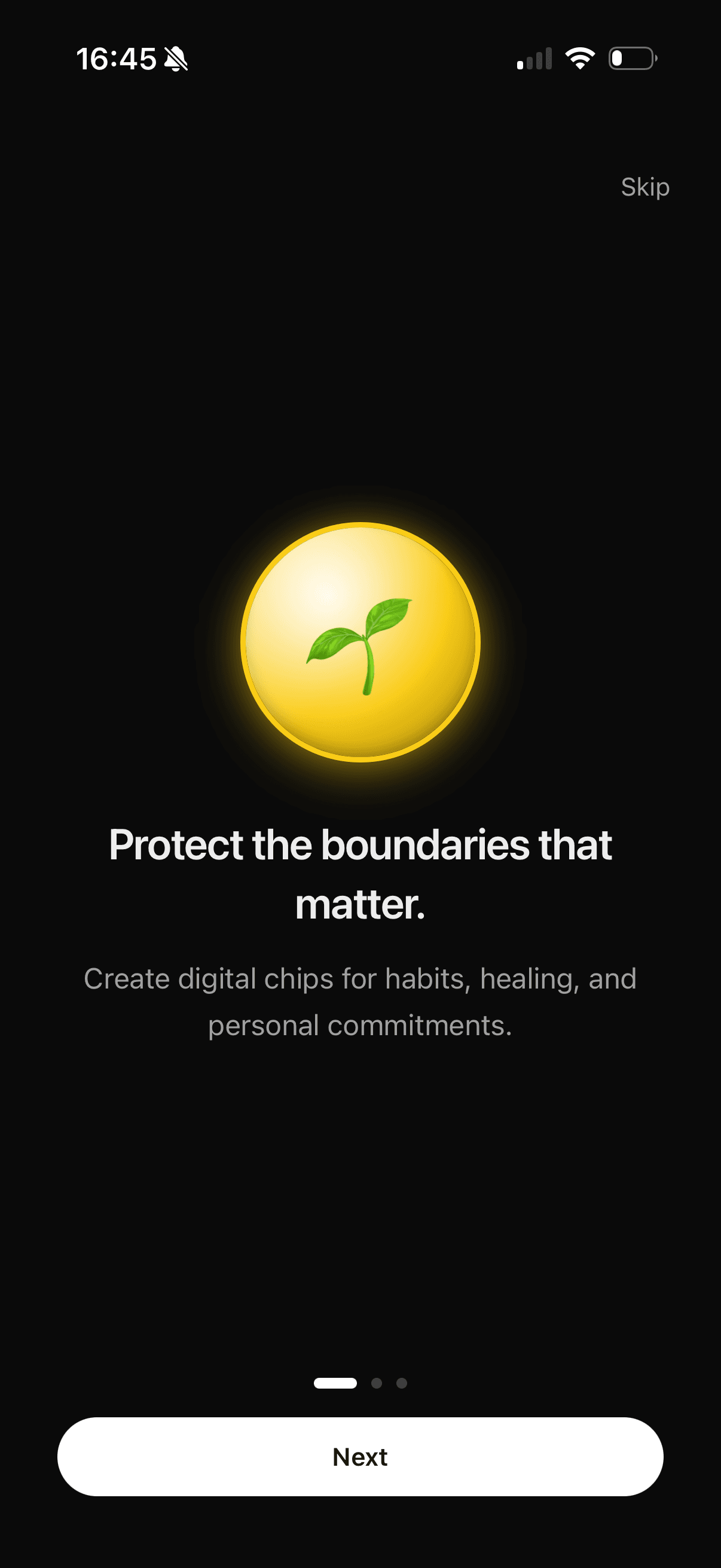 Boundaries onboarding screen